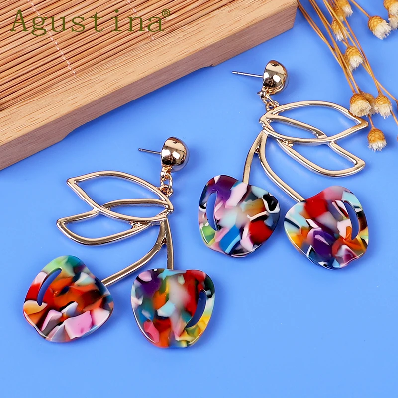

Agustina statement jewelry alloy acrylic korean drop earring fashion 2020 new style earrings, 6 colors