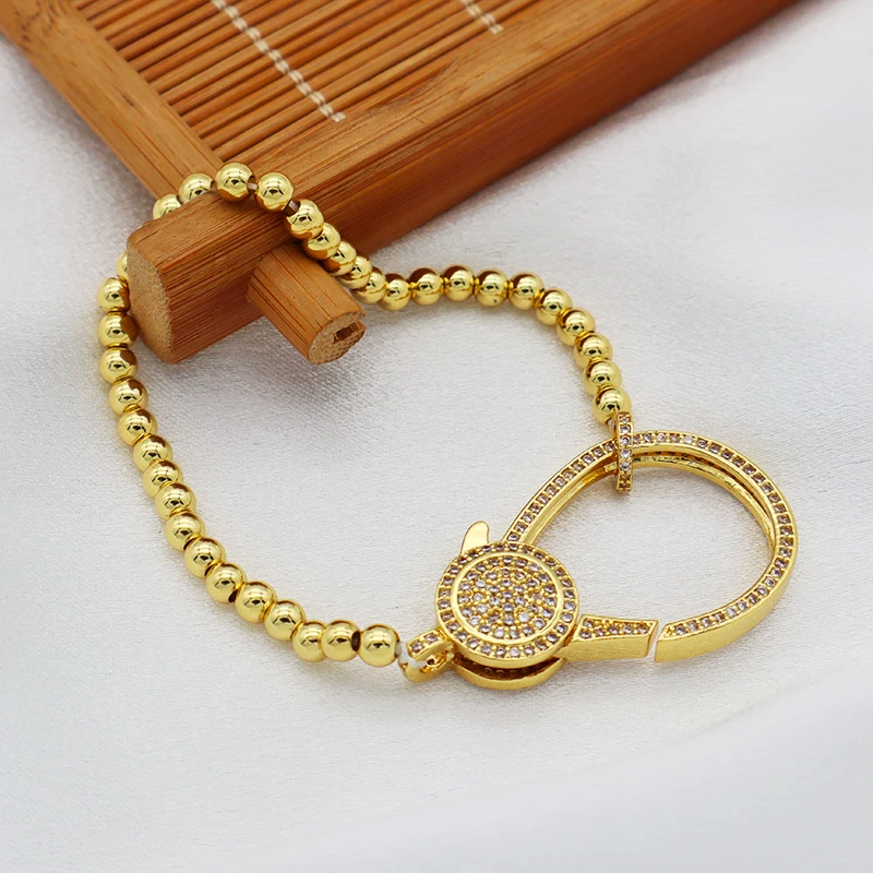 

New shop discount hip hop copper jewelry women 18K gold plated bracelet