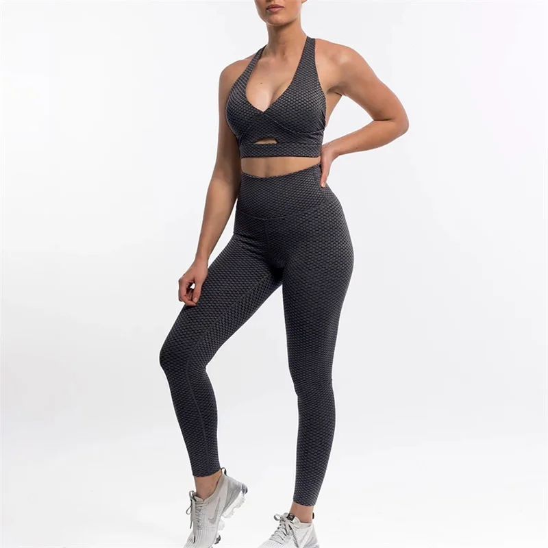 

Gym wear two piece pants set,yoga outfit fitness training suit high waist leggings clothing,womans set women tights leggins