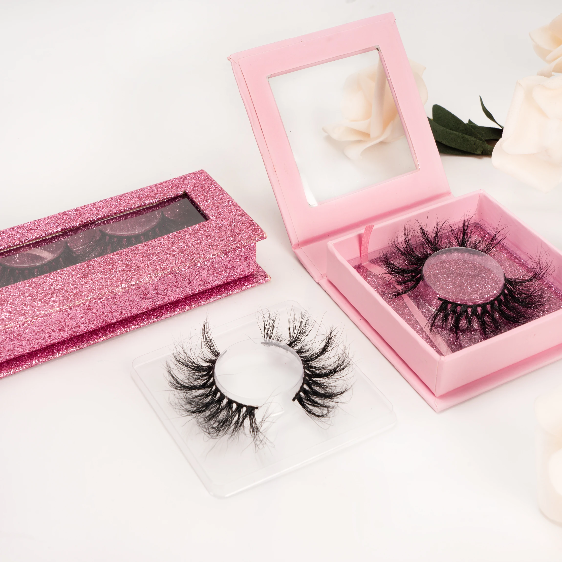 

Top Quality Private Label Eyelash Packaging Box 3d Faux Mink lashes Silk false faux mink eyelashes vendor