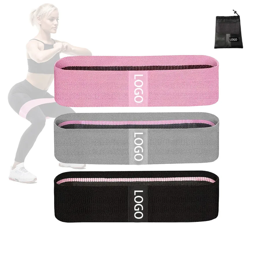 

Fabric Cloth Custom Logo 3 Set Pack Fabric Resistance Band for Yoga Home Exercise Fitness Gym Strength Training Equipment, 3 color can be customized