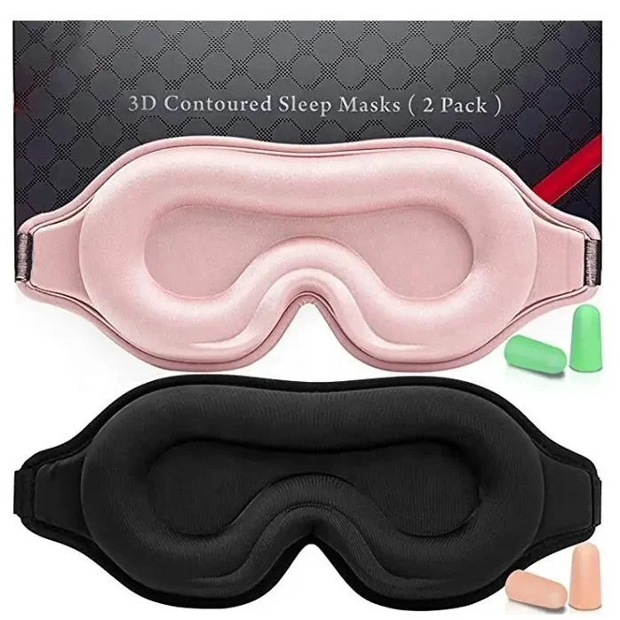 

Hot Sale 3D Contoured Eye Mask for Sleeping with Adjustable Strap Soft Breathable Deep Eye Lash Sleep Mask for Travel Yoga Nap