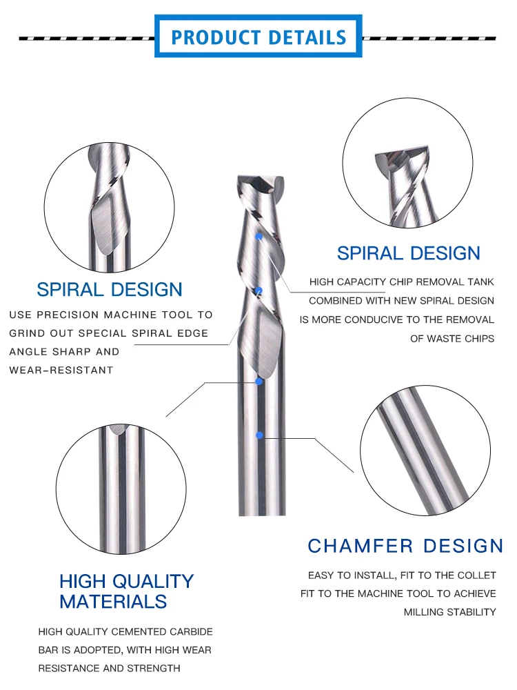 Nigel 2 Flutes Solid Carbide Aluminum Used Profile CNC Milling Cutter