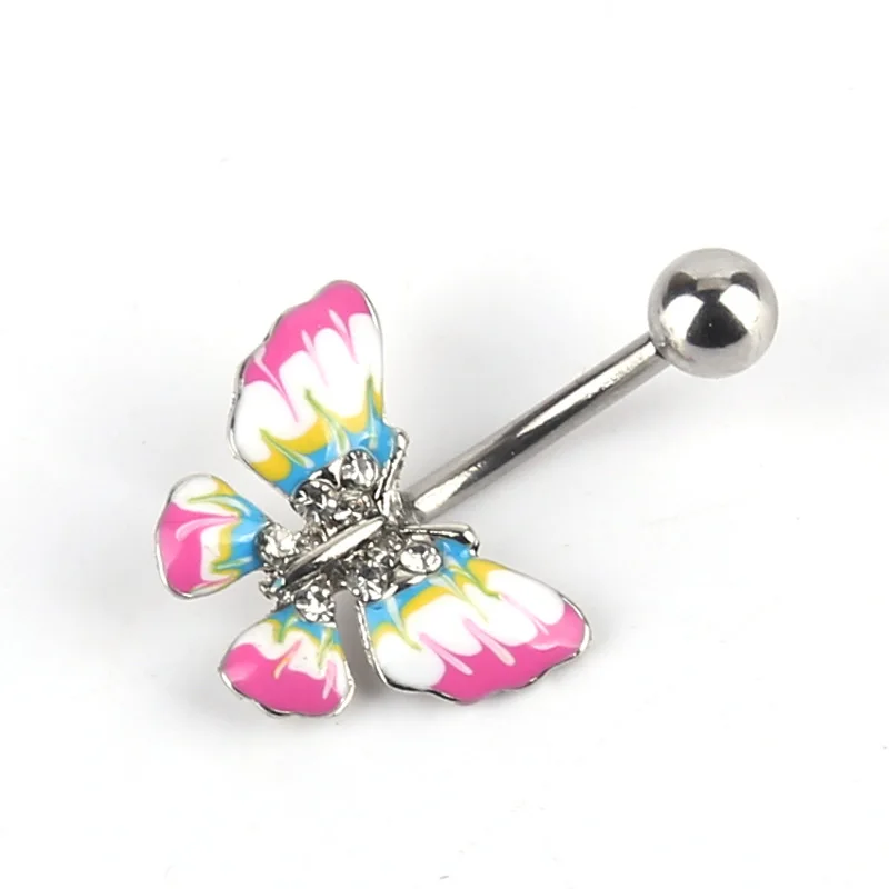 

Sexy body piercing jewelry stainless steel butterfly belly rings women, As pic