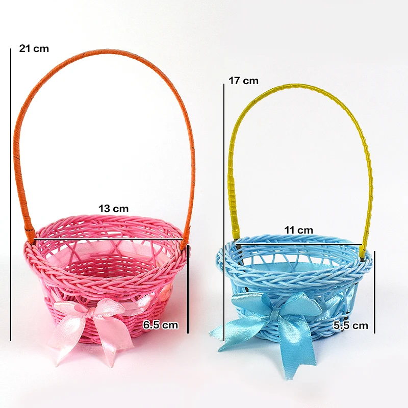 

high quality colorful portable basket easter gift plastic rattan basket