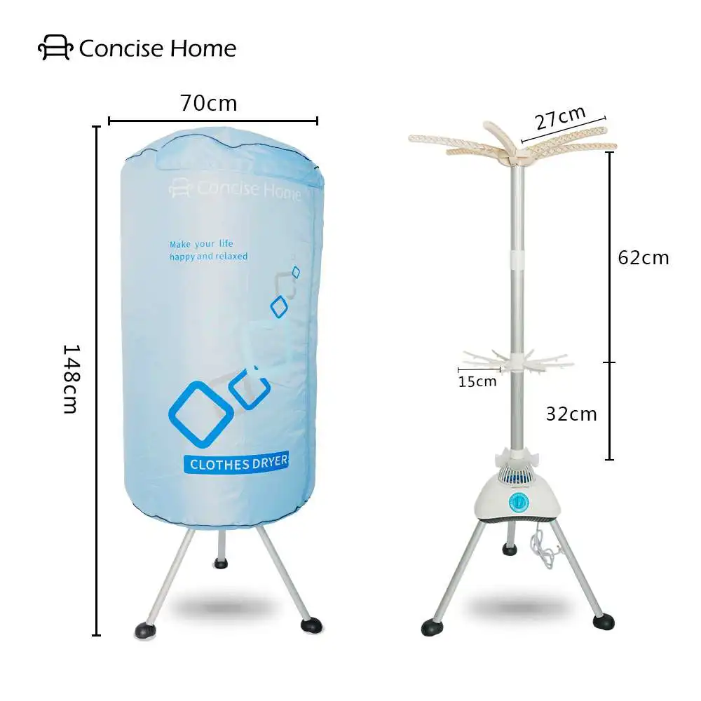 Concise Home Portable Electric Clothes Dryer 1000W Large Capacity 10kg Double layer Stainless Steel Travel Mini dryer