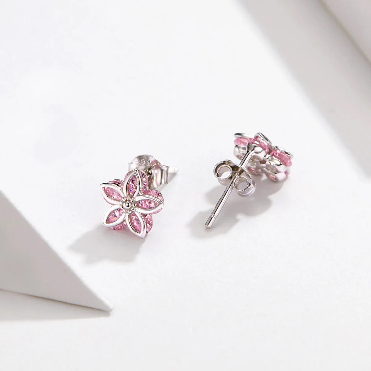 

Elegant Romantic Sakura Flower Stud Earrings 925 Sterling Silver