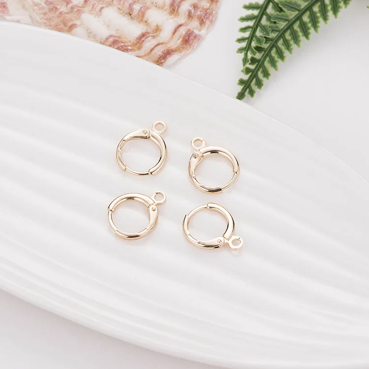 Simple Design 14K Gold Plated Round Design Hoop Earring