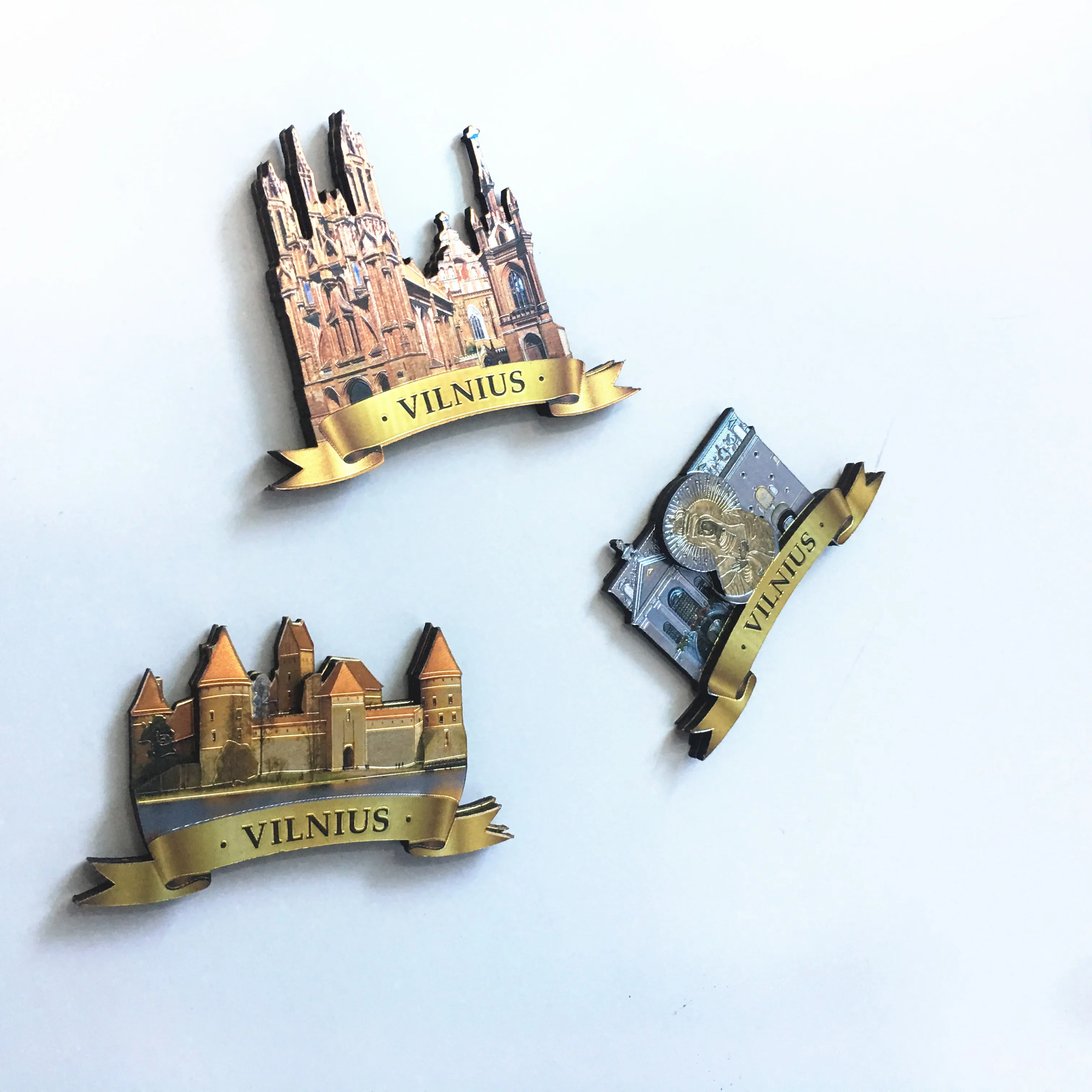 

Custom Wholesale Price Souvenir Mix Design 3D Foil Wood Fridge Magnet, Customized