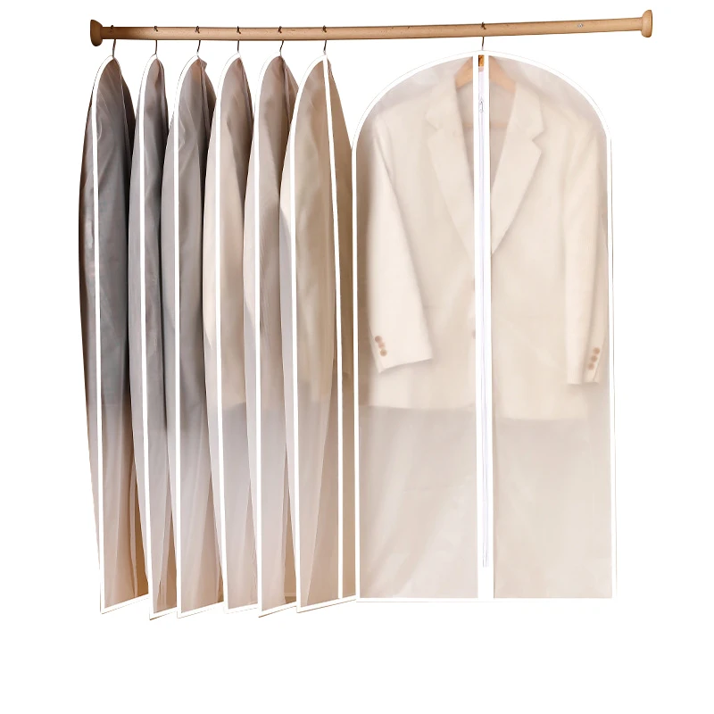 

Wholesale PEVA Translucent Hanging Clothes Dust Cover Hanging Dustproof Garment Bag Suit Cover