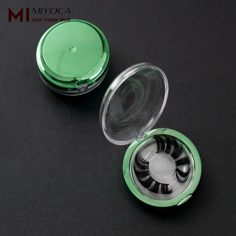 

MIYOCA High Quality Unique Eyelash Boxes Colorful Nude Acrylic Lash Box Round Small Lash Box Empty Cajas De Carton Para Regalo