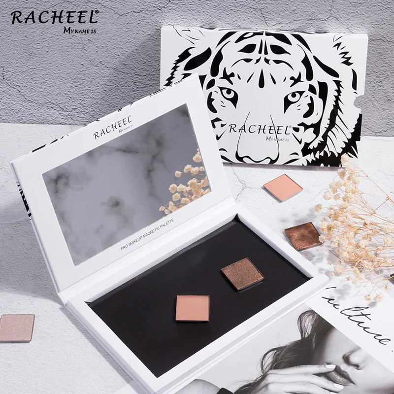 

RACHEEL Accept OEM High Quality Tiger Stripes Empty Magnetic Eyeshadow Palette