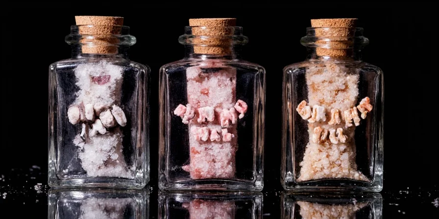 Collection of different fancy salts