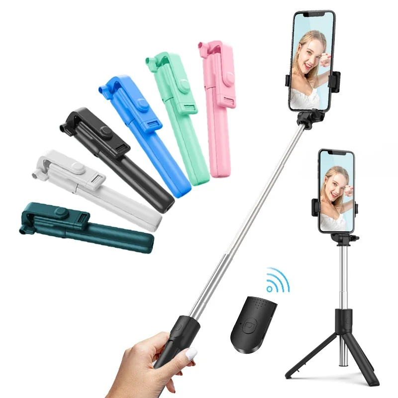 

R1 Colorful Wireless BT 360 Rotating Selfstick Tripod Selfiestick with Remote