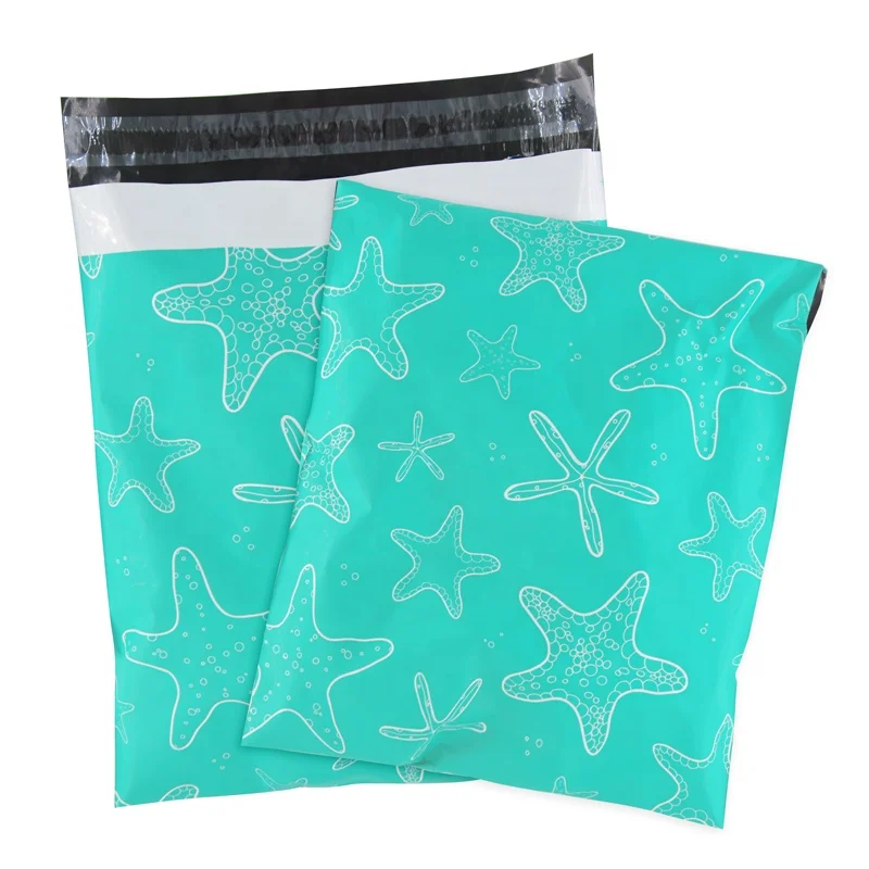 

factory direct sale The starfish pattern eco friendly packaging mailers mailing bags waterproof poly mailing bag 30 x 40
