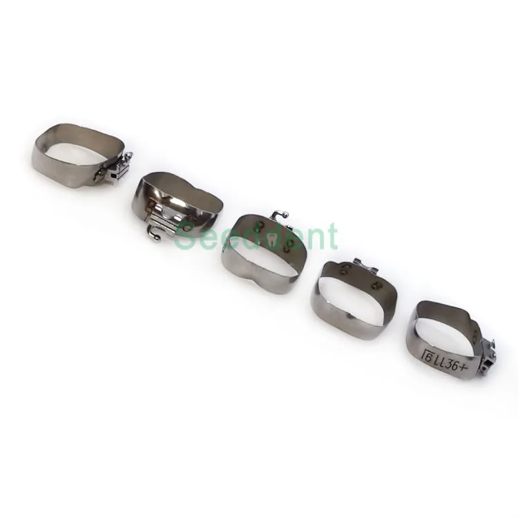 Dental Orthodontic Stainless Steel Sand Blasted Molar Band With Buccal