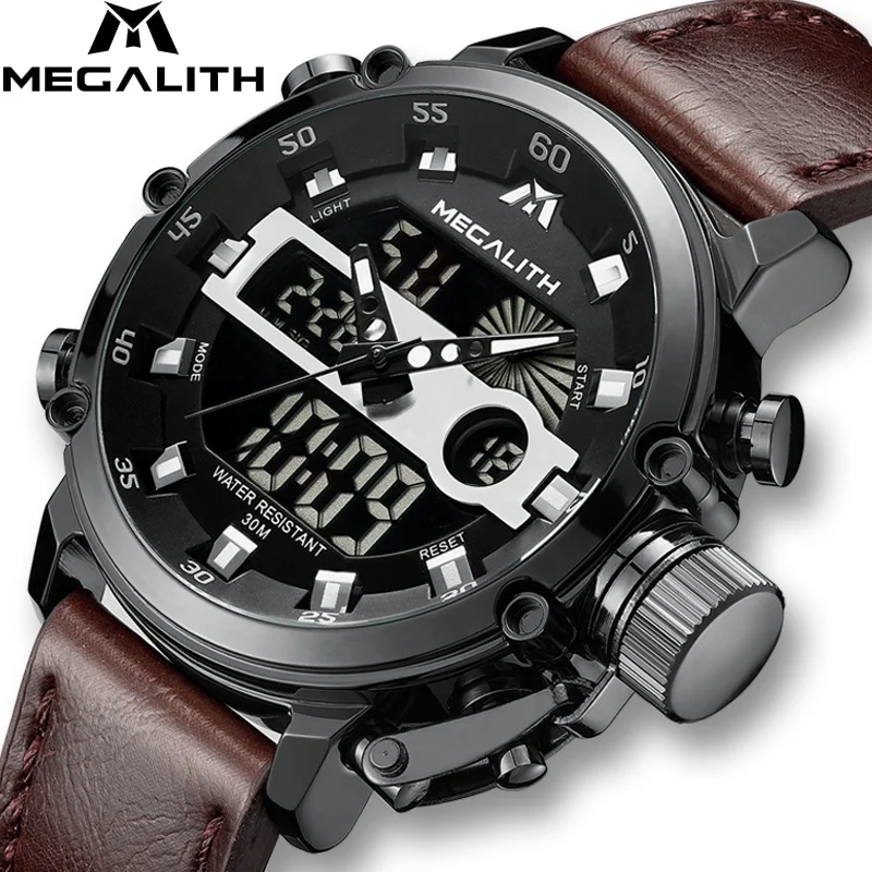 

MEGALITH Fashion Men's LED Sport Quartz Watch Men Multifunction Waterproof Date Luminous Wrist Watches Men Clock Horloges Mannen