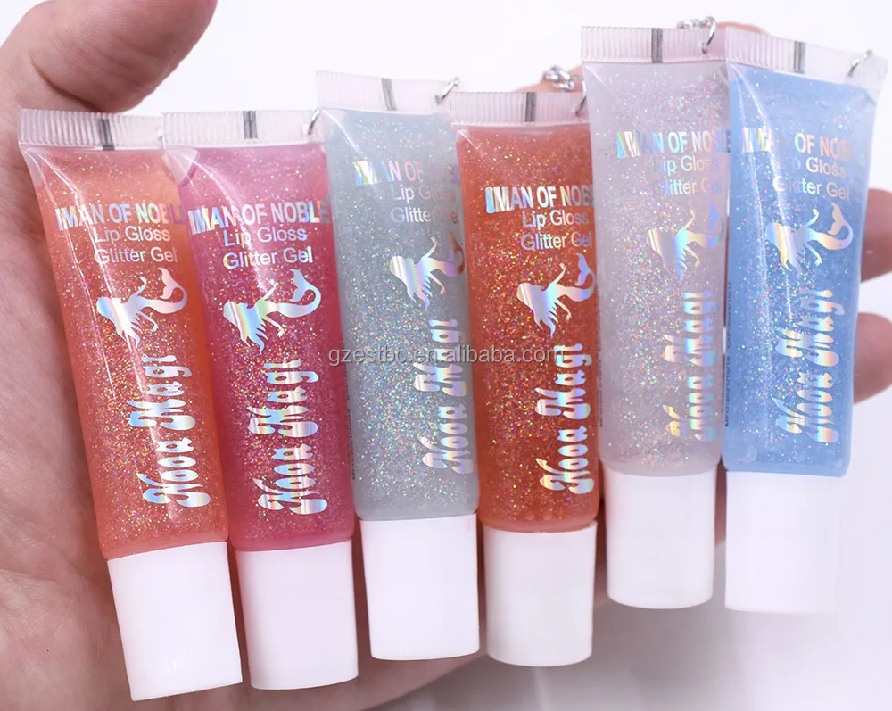 

Amazon hot sale private label plump lip gloss glitter lipstick moisturizing lip oil Jelly Shiny Lip gloss, 6 colors