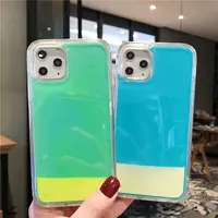 

Fashion Neon Luminous Liquid Quicksand tpu pc case for iphone 11