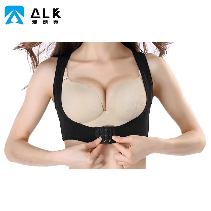 

Ailangke Wholesale X High-Strap Bra Support Surgery for Women Chest Brace Up Posture Corrector Shapewear Tops Vest, Black/champagne
