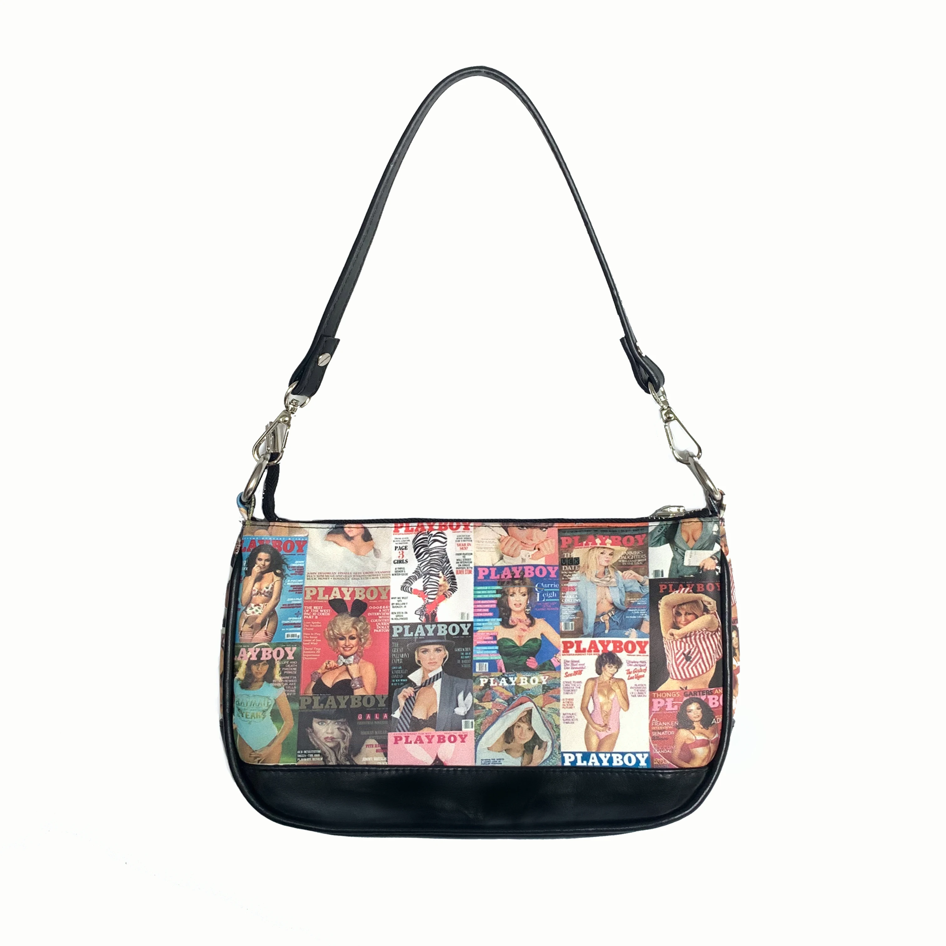 

Bunny playgirls y2k retro underarm bag magazine prints stitching remake hot girls shoulder bag