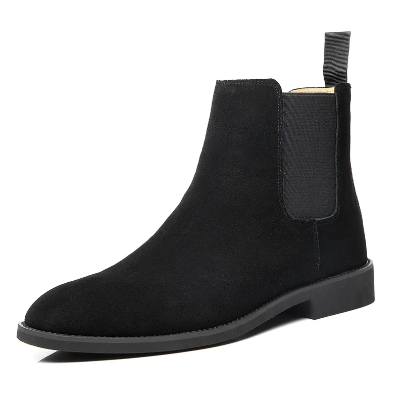 

wholesale winter and summer fashion trend cow leather low heel men's cowboy work Chelsea boots, Picture