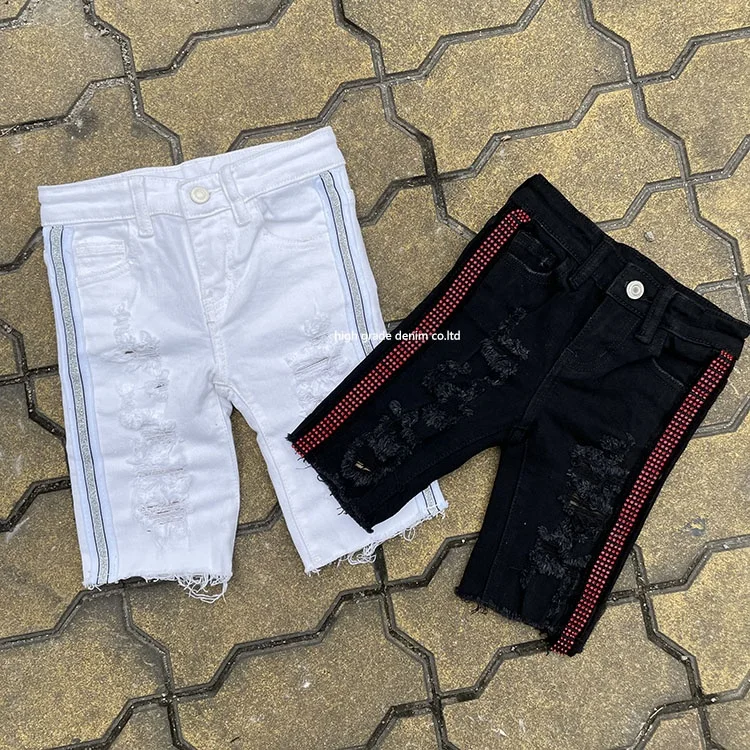 

YSJ High grade Clothing Jg Styles Ready To Ship Toddler Wholesale Price Kids Jeans Hem Ripped Denim Shorts, Picture