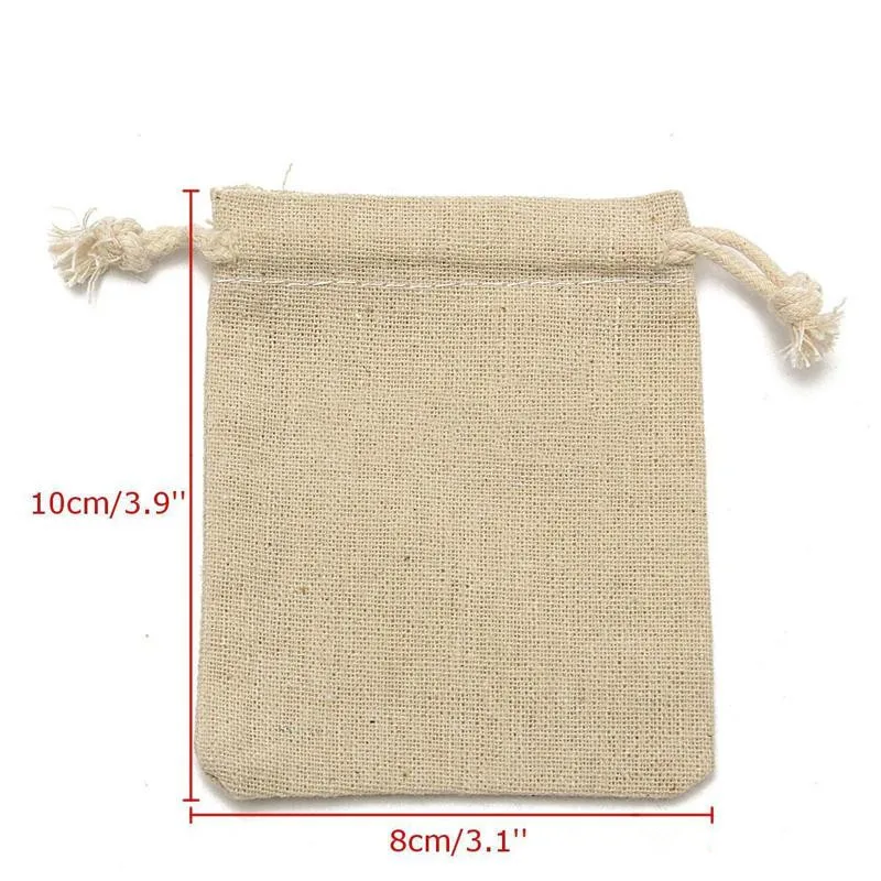 
Small Drawstring Natural Linen Cotton Jute Bag for Fruits&Vegetables Packaging 