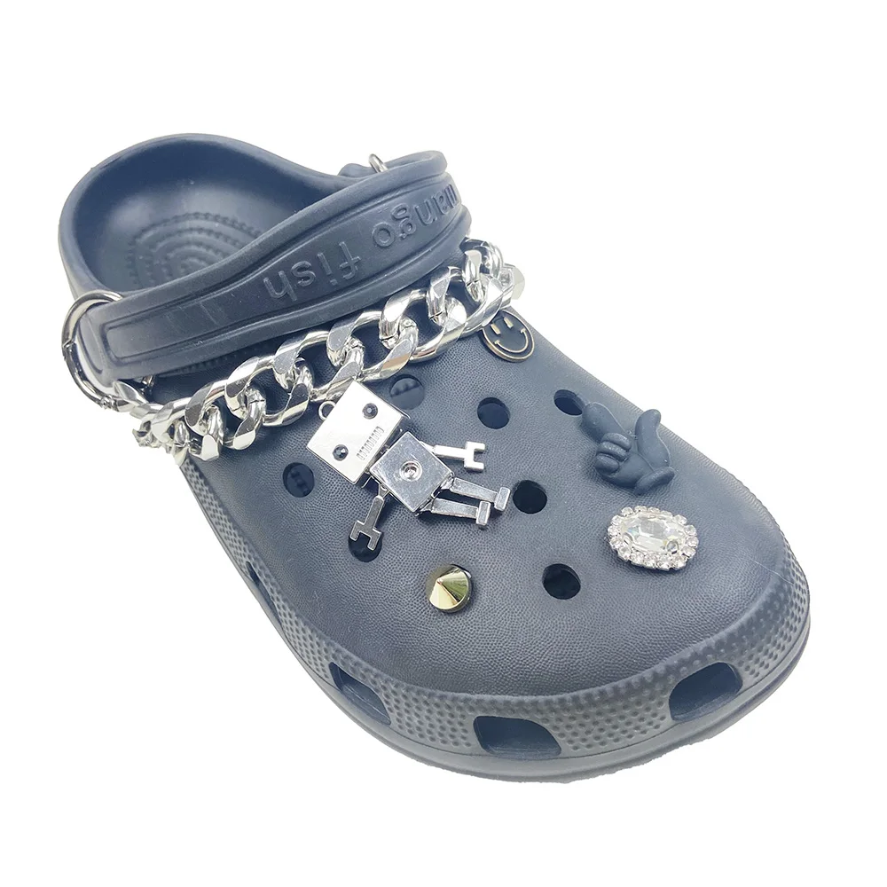 

Wiggly cute metal robot Charms Clogs Charm lady Clogs Slide Charms