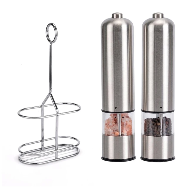 

J595 High Quality Automatic Pepper Grinder Mill Gravity Stainless Steel Electric Salt And Pepper Grinder Set With Led Light