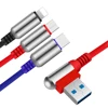 Nylon Braided Zinc Alloy 3 In 1 Charging USB Cable for iPhone & Micro Usb & Type c
