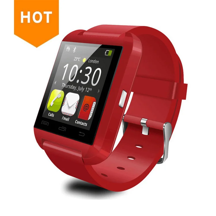 

2021 hot sale reloj inteligente touch screen bt phone call smartwatch u8 with camera and sim card slot, Red/black/white