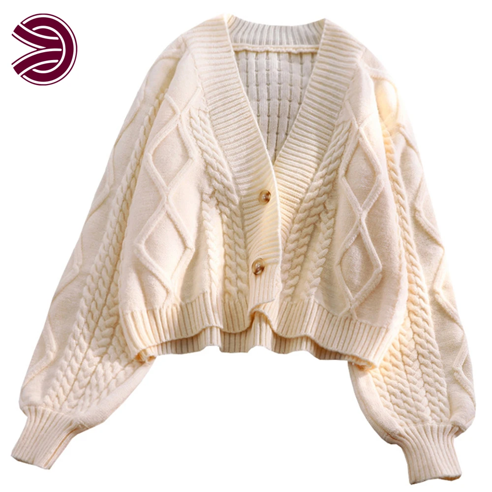 

2022 Autumn Winter Sleeve Cardigan Knitted Sweater Women Long Sleeve Solid Sweaters Coat & Jackets Women