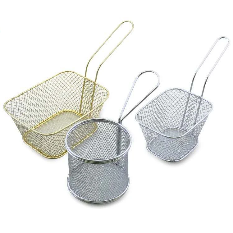 

Stainless Steel Mesh French Chip Frying Serving Food Presentation Tableware Fry Basket