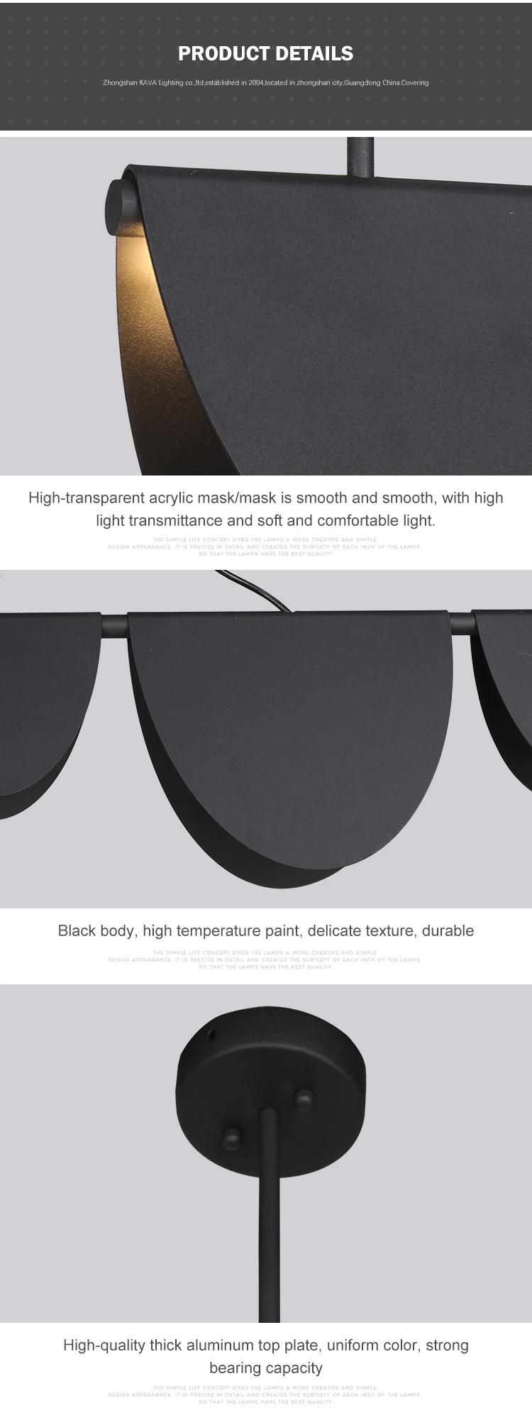 Nordic simple style black sliver iron home loft hanging single decoration lighting pendant lamp