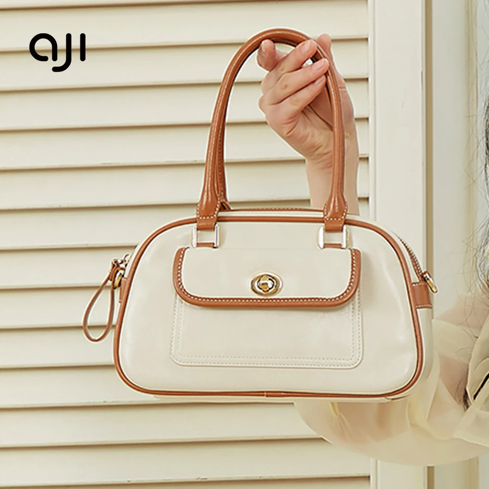 

New Design Women Fashion Handbags Large Capacity Boston Bags PU Leather Hand bag For Ladies, White/ brown / customize