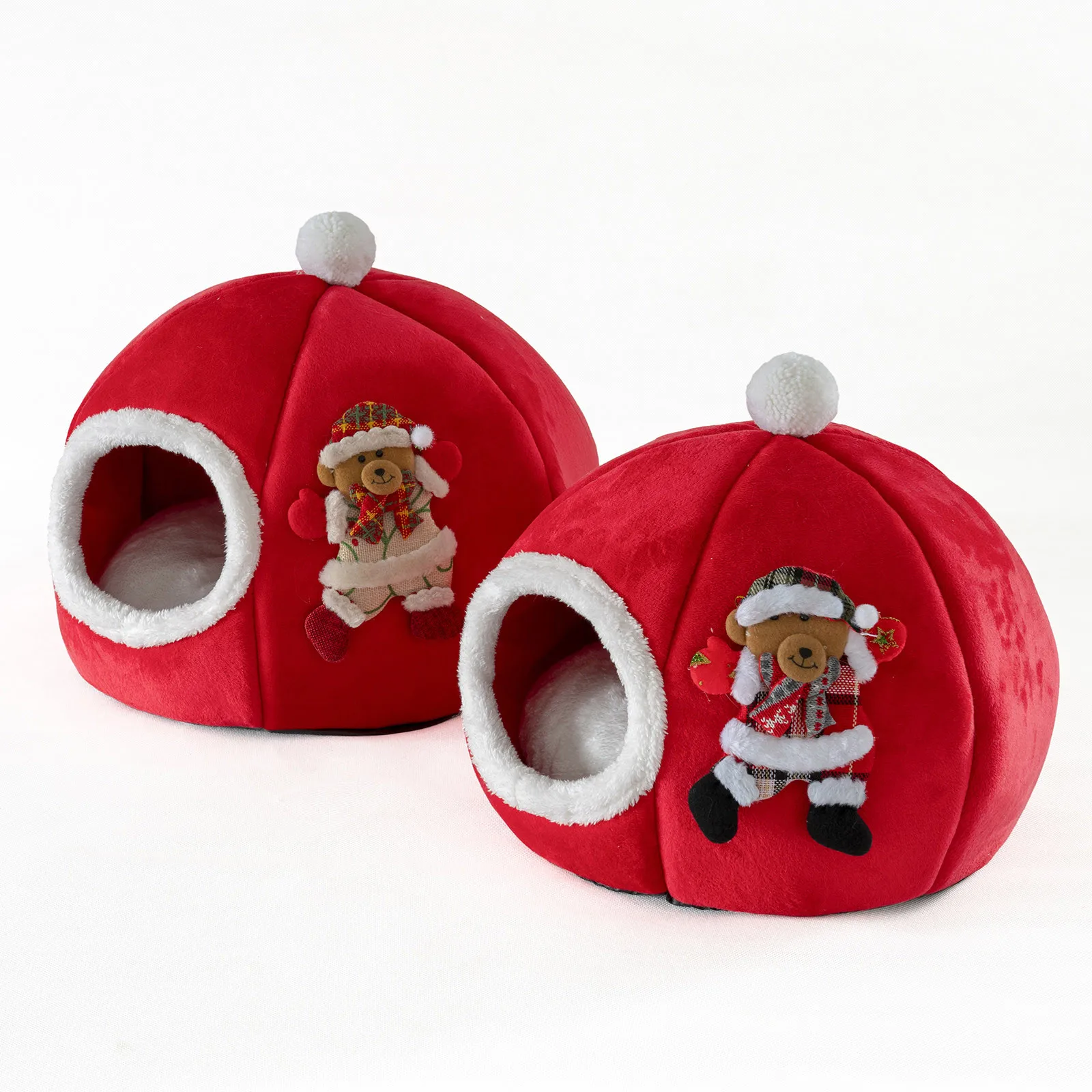 

Wholesale hot sale Christmas pet cat bed nest / cave, Dark green