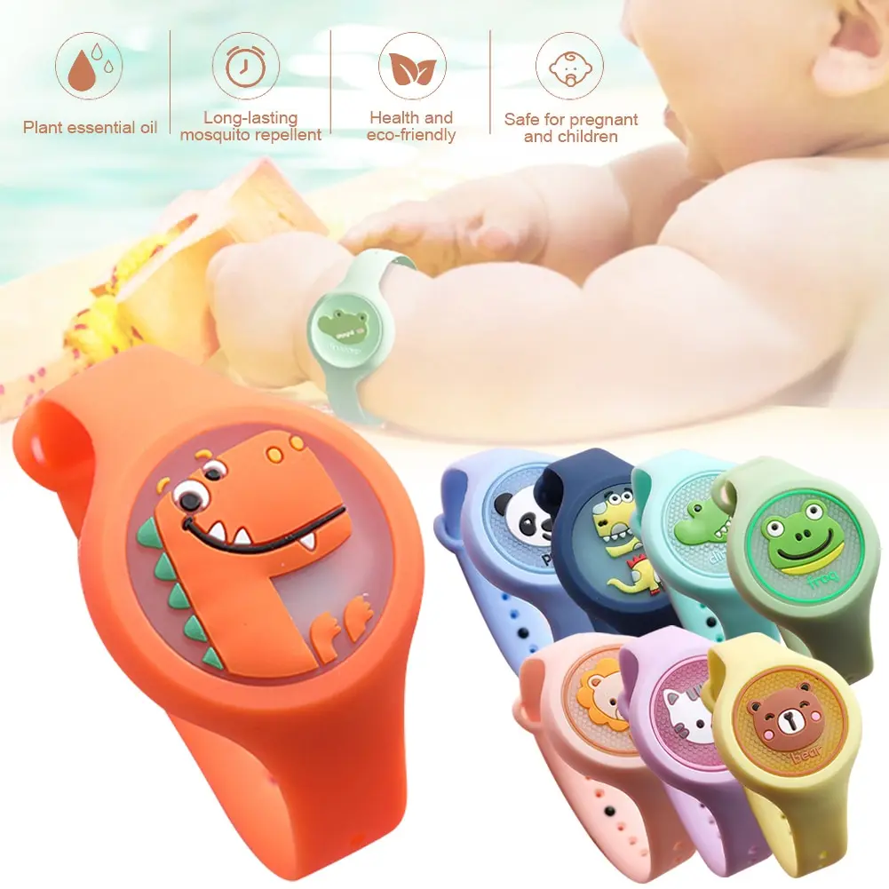 

Kegllect Luminous Mosquito Repellent Bracelet Cartoon Lemongrass Mosquitoes Prevention for Children Children Kids Watches, Random color