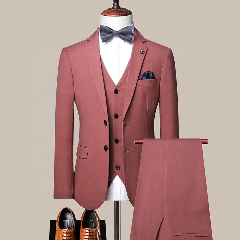 

Wholesale new design wedding men slim fit suit 3 piece royal blue suits pink Business suits for men, Royal blue,black, gray, dark red