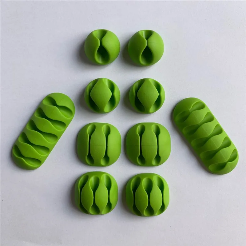 

Hot 8 Colors 10 pcs Pack Silicone Cable Holder, Cable Organizer Clip for Home Office Use