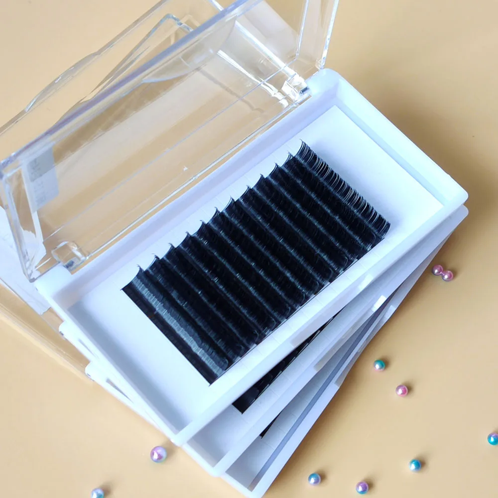 

professional private label easy blooming lash tray private label easy fan eyelashes lash extensions fast fanning, Natural black