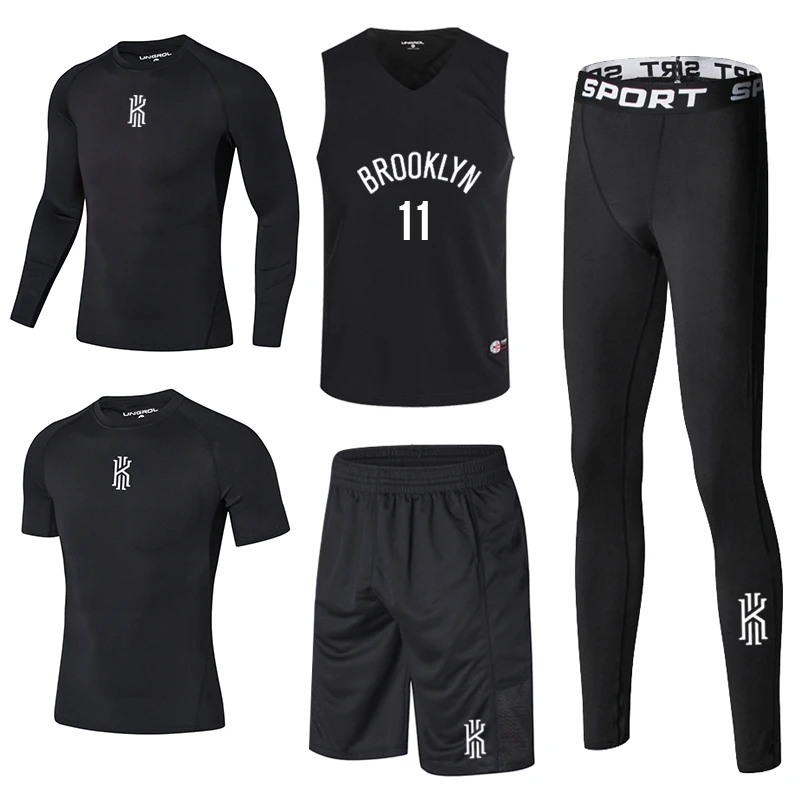 

Wholesale Irving Training Suit Sports Suit Jersey Running Fitness Quick-Drying Tights Sports Bottoming Shirt Basketball Uniform