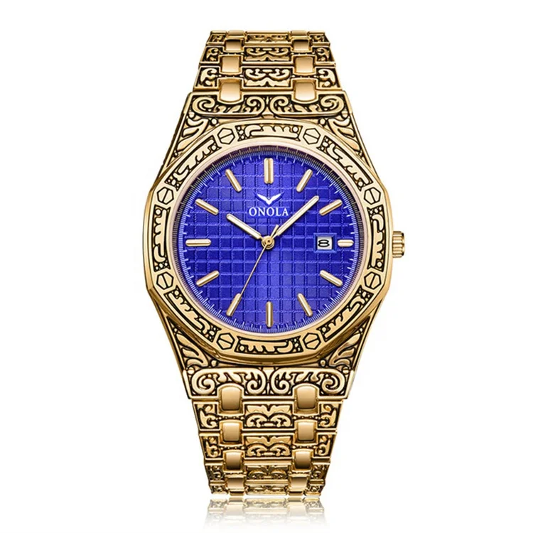

Top Brand ONOLA Men Analog Quartz Watch,Mens Fashion Luxury Gold Wristwatch,Stainless Steel Waterproof Clock