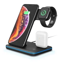 

Qi Certificate 3 in 1 Fast Charging Stand Station 10W 15W Wireless Charger for Apple Watch iPhone Airpods