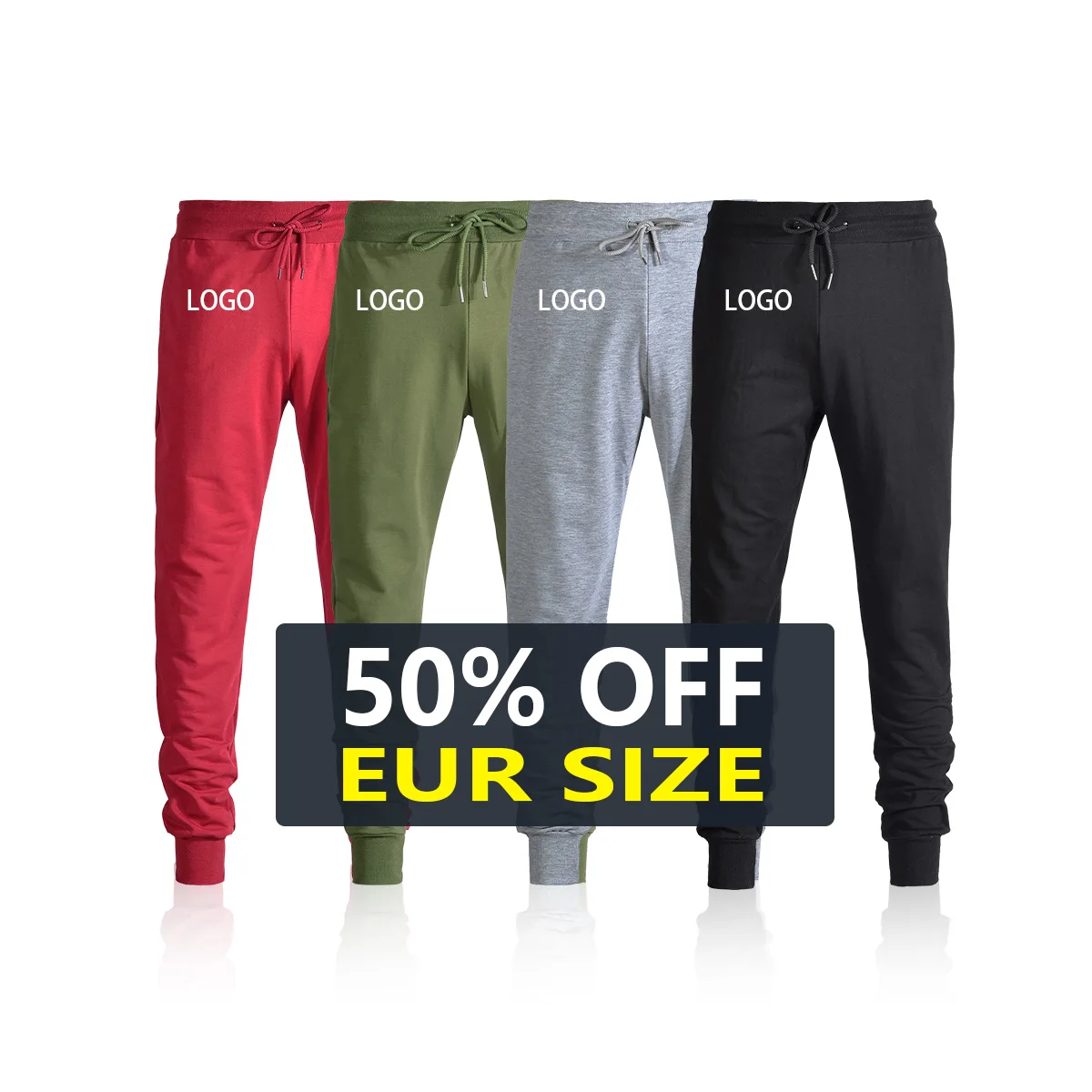 

Wholesale Eur Size Sweatpants Custom Logo Cotton Mens Sweatpants