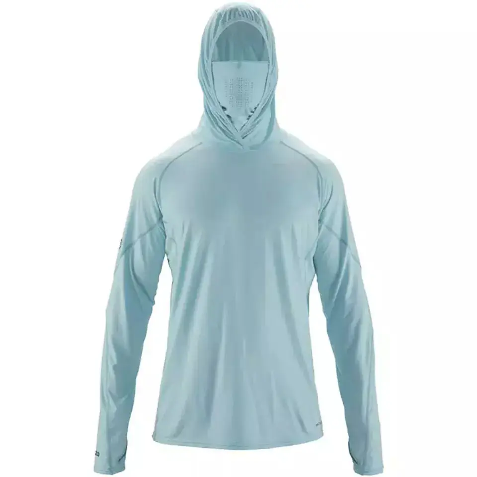 Custom Performance Fishing Wear Jersey Men's Fish Clothing Apparel Hoodie UV Long Sleeve Fishing Shirt With Neck Gaiter