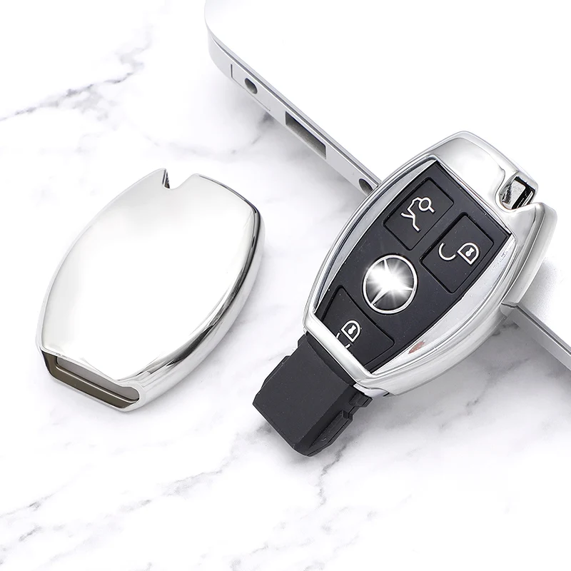 

2019 New Product Plastic Material Car Remote Key Shell for Benz Flip Key Case, Red/blue/gold pink/gold/silver/black