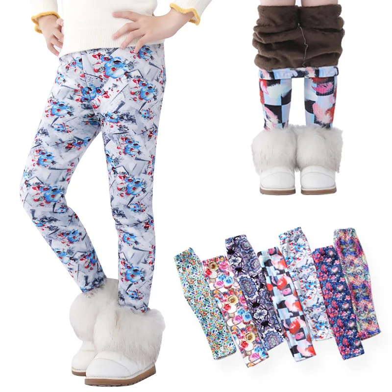 

3-8y girl winter autumn printed thermal thick warm legging pants trousers, Picture