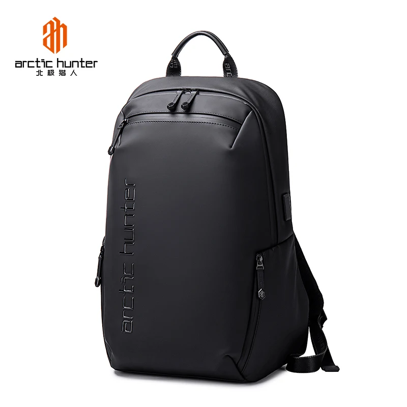 

New Fashion Luxury Pu Leather Tpu Business Anti Theft Zaino Uomo Smart Mochila Hombre Sac Charging Laptop Rucksack Backpack Bag, Black