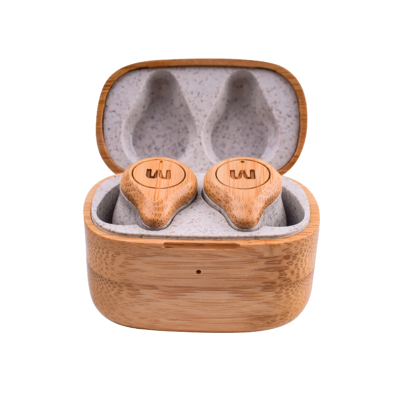 

earbuds wireless custom tws earphone wireless headphones hifi stereo bluetooth earphone heavy bass, Wood